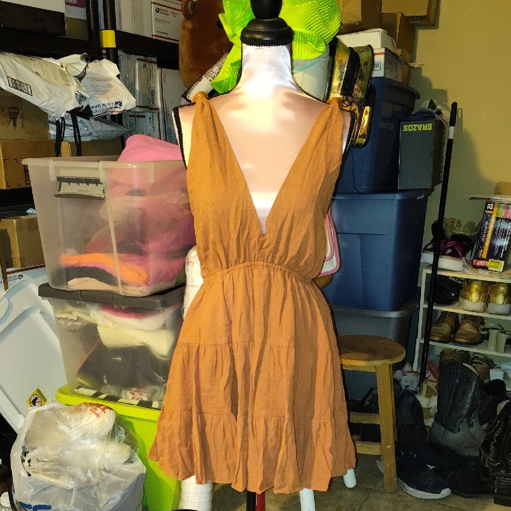 Fashion Nova Backless Brown Dress